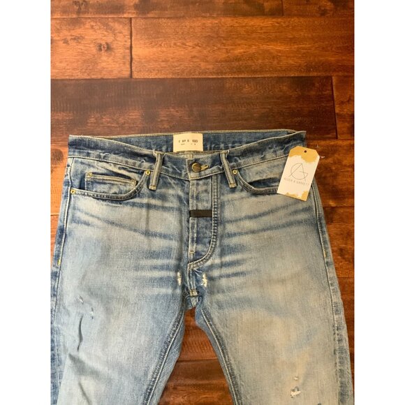 Fear of God Sixth Collection Blue Light Wash Denim Slim Leg Jeans, Size 30 - Picture 2 of 9